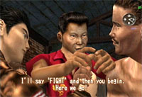 Hey, watch out for the big, goofy, arm wrestling guy... and the clock on his head...