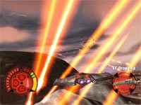 There's the other ship you can fly... getting shot down.
